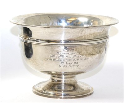Lot 70 - A silver bowl presented to Mr & Mrs Walker 1925