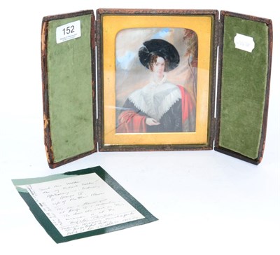 Lot 152 - Frederick Harding, portrait of Sarah Ann Walker, signed miniature