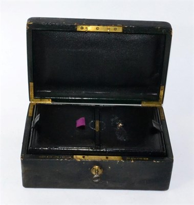 Lot 207 - Needs & Co leather games box containing cards and tokens