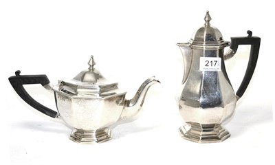 Lot 217 - A silver jug and teapot