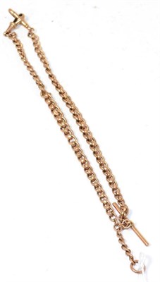 Lot 255 - A 9ct rose gold watch chain