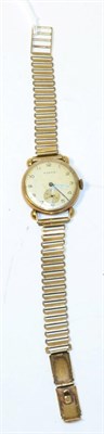 Lot 259 - A 9ct gold wristwatch signed Moeris with an attached 9ct gold bracelet