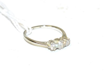 Lot 308 - A three stone diamond ring, total estimated diamond weight 0.40 carat approximately, finger size J