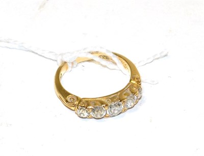 Lot 315 - An old cut diamond five stone ring, total estimated diamond weight 0.70 carat approximately, finger