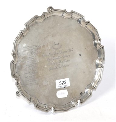 Lot 322 - A silver presentation salver ";Brandling Lawn Tennis Club"