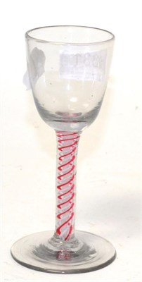 Lot 331 - A Dutch wine glass with red and opaque twist stem