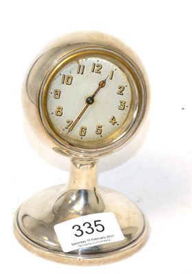 Lot 335 - A silver mounted desk timepiece