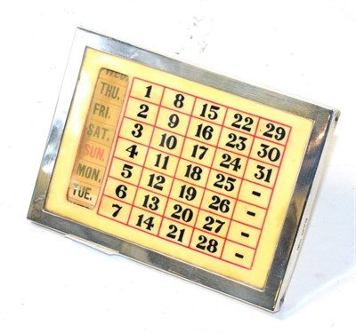 Lot 341 - Early 20th century silver and ivory easel calendar