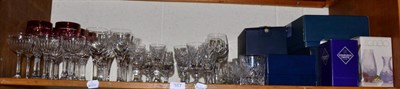 Lot 367 - A shelf of cut glass including Atlantis, Edinburgh, Thomas Webb, etc