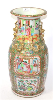 Lot 411 - A 19th century canton famille rose vase