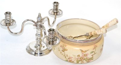 Lot 413 - Silver candelabrum; Carltonware bowl and servers