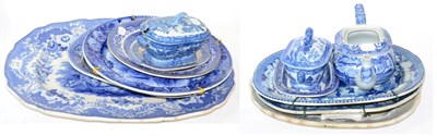 Lot 417 - A quantity of 19th century and later blue and white wares including old willow pattern