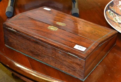 Lot 442 - Rosewood table desk with slope