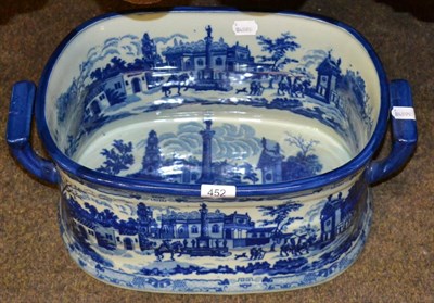 Lot 452 - A reproduction Staffordshire blue and white foot bath&nbsp