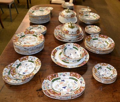 Lot 456 - A Victorian Real Ironstone China dinner service, decorated with chinoiserie foliage, comprising...