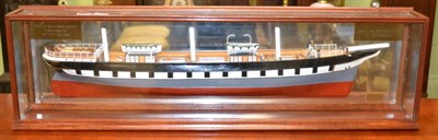 Lot 457 - A half hull ships model in a glazed case