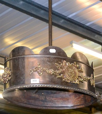 Lot 458 - A bronzed empire style three light ceiling light fitting