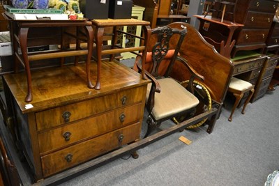 Lot 1196 - A two piece bedroom set comprising dressing table and a chest of drawers together with a bed frame