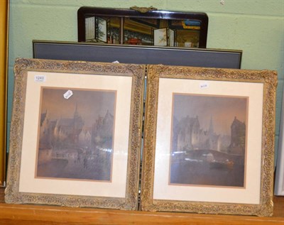 Lot 1243 - Raymond Gilronan (20th century) pair of framed oils, together with a further four watercolours,...