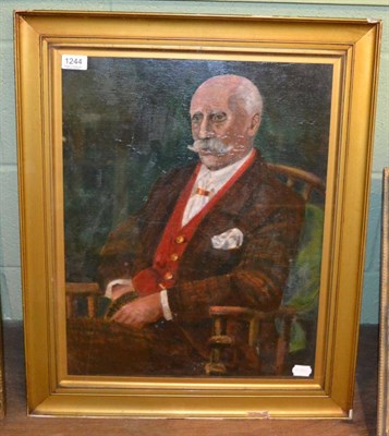 Lot 1244 - A portrait of a gentleman seated, oil on panel