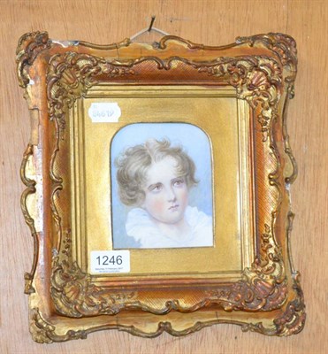 Lot 1246 - Head of a boy 19th century English School miniature