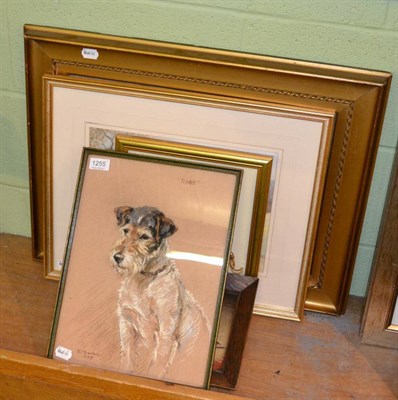 Lot 1255 - K.F Barker (20th century) Rags, study of a dog, together with a rural landscape watercolour by...