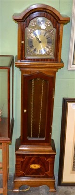 Lot 1265 - A reproduction small chiming longcase clock, minute hand missing