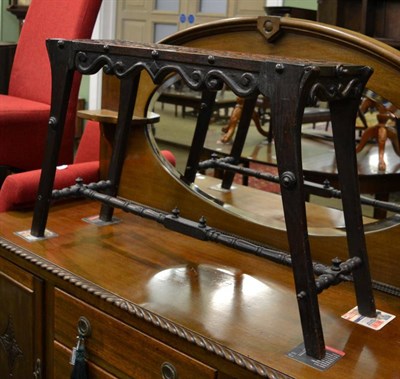 Lot 1297 - A 19th century carved and turned oak stool