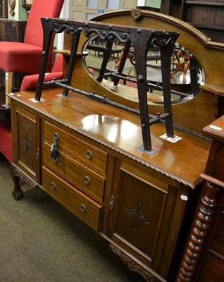 Lot 1298 - A late Victorian oak mirror backed sideboard