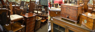 Lot 1305 - A group of 19th century boxes including a burr walnut writing slope, a mother of pearl inlaid...