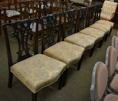 Lot 1334 - A set of six George III mahogany dining chairs