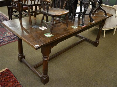 Lot 1365 - An oak refectory table