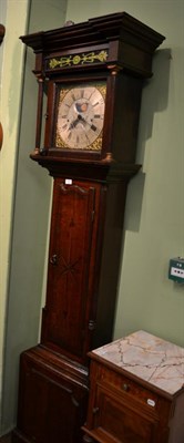 Lot 1380 - An oak eight day longcase clock, dial signed S Lawson, Keighley, (movement has been converted...