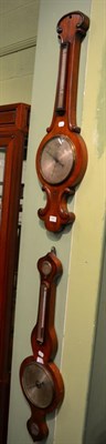 Lot 1381 - Two mahogany wheel barometers signed S. Cattaneo, Stockton and J.B. Bergna, Newcastle on Tyne