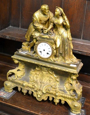 Lot 1384 - An ormolu striking mantel clock, circa 1880