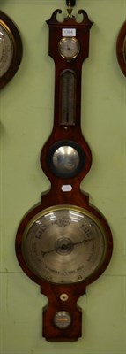 Lot 1394 - A 19th century mahogany wheel barometer, signed J. Vassalli, Scarborough