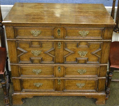 Lot 1410 - A Jacobean four drawer chest with later top