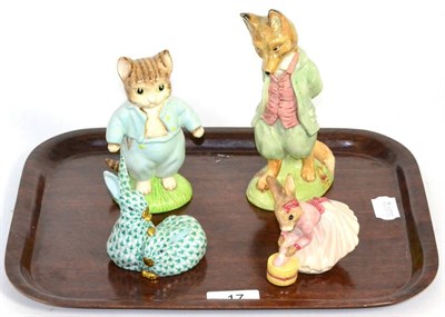 Lot 17 - Two Royal Albert Beatrix Potter figures 'Tom Kitten', 'Foxy Whiskered Gentleman'; Royal Doulton...