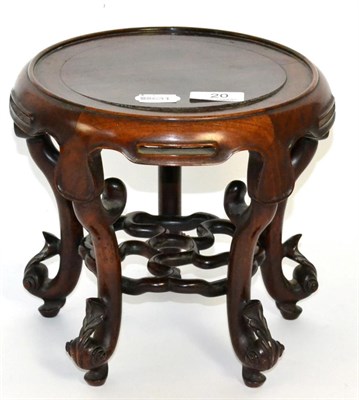 Lot 20 - A Chinese hardwood stand