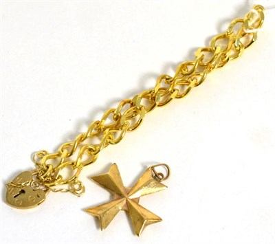 Lot 49 - A 9ct gold bracelet and a cross