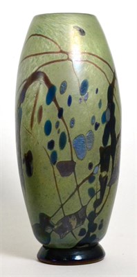 Lot 99 - Robert Pierini (b.1950), an iridescent studio glass vase, signed and dated 1984