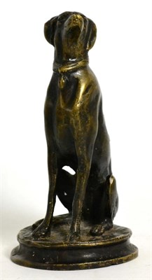 Lot 107 - A bronze of a seated hound indistinctly signed