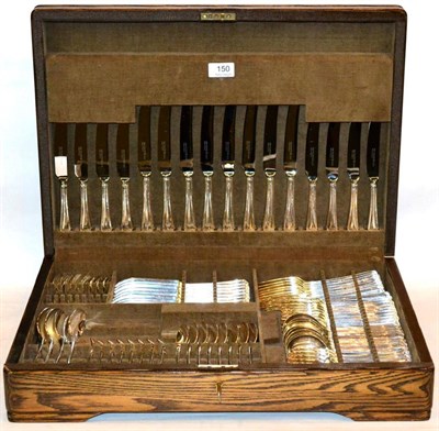 Lot 150 - A canteen of silver cutlery (80 pieces plus four serving spoons)