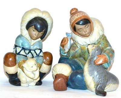 Lot 154 - Two Lladro figures Cold Winter Companions no.2361 and Poor Little Bear no. 2232 (both boxed)