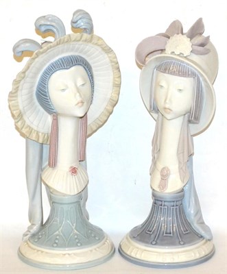 Lot 160 - Two Lladro figures Girl's Head no. 5151 and Girl's Head no. 5153