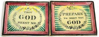 Lot 185 - Two Sunderland pottery religious plaques