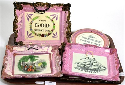 Lot 187 - Five Sunderland lustre plaques