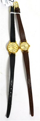 Lot 202 - An Omega bi-metal wristwatch and a lady's wristwatch