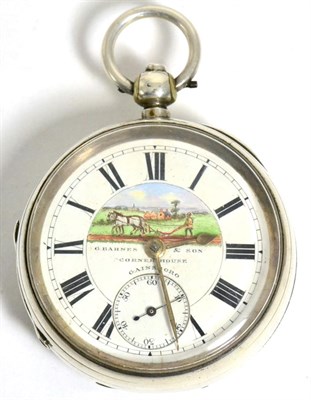 Lot 233 - A silver open faced pocket watch, signed G Barnes & Son Corner House, Gainsboro, Chester...