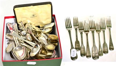 Lot 235 - A large assortment of spoons, 18/19th century in date, various makers, together with eight...